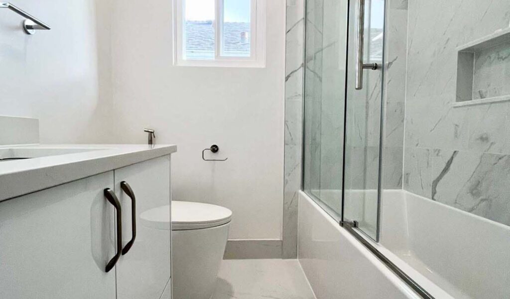 The modern bathroom renovation in Vancouver.