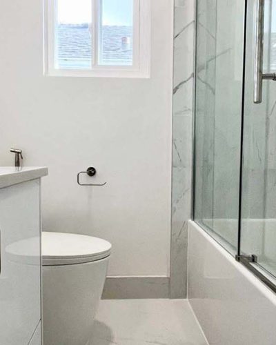The modern bathroom renovation in Vancouver.